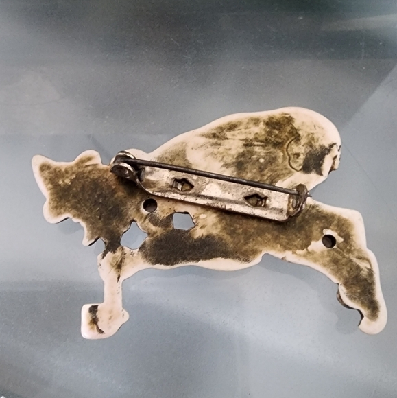 Vintage Art Deco era Clown Blowing Bubbles Celluloid Rhinestone Pin Brooch - Picture 4 of 6